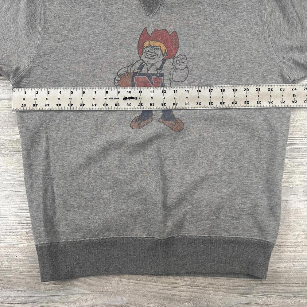 Nebraska Cornhuskers Sweatshirt Mens Large Heather Gray Herbie Husker Banner '47 - Picture 4 of 7
